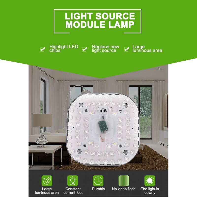 LED Module Mini Panel Light Lamp Bulb Tube 12W 18W 24W 36W Indoor Light Source Spotlight Replace Ceiling Light