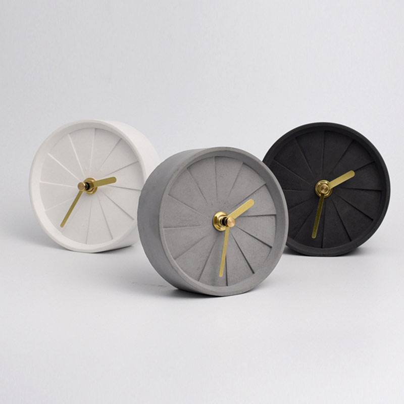 Nordisk stil boligindretning tilbehør vintage cement bord ur beton skrivebord ur 탁상 시계