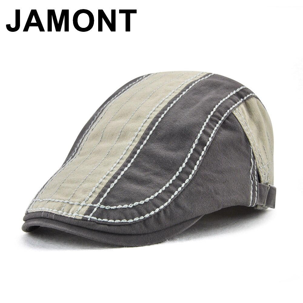 Jamont retro baret pet voor heren casual vizier ivy pet met klep gorras planas platte petten heren zachte katoenen patchwork boina krantenverkoper hoeden