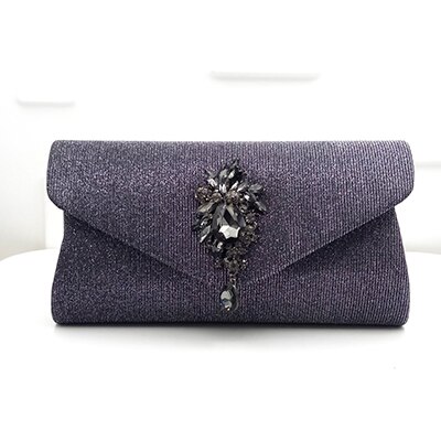 Women Evening Bag female minaudiere Clutch bag wedding bridal Party bag female evening handbag ladies shoulder Messenger bag: dark gray