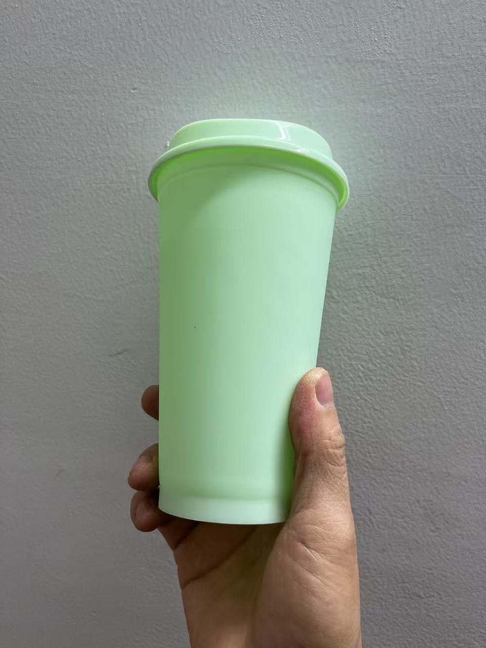 BPA free reusable 480ml 16oz plastic coffee cup travel coffee mug cup drink cup to go: green