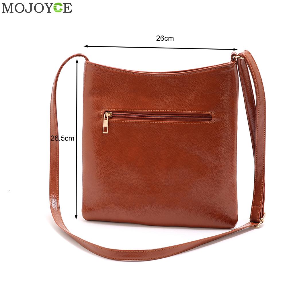 Frauen retro Crossbody Schulter Tasche Einfarbig PU Leder Bote Große Kapazität Weibliche Täglichen Reise Handtaschen