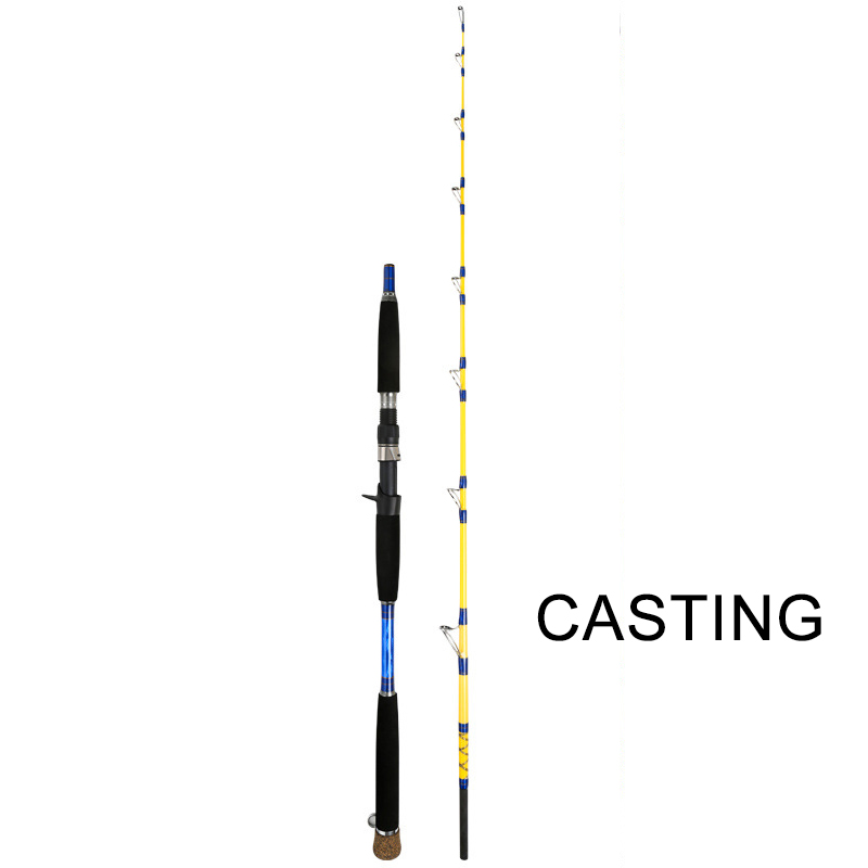 100# Offshore Boat Fishing Rod 1.6/1.7M Soild Tip Spinning Casting Lure Rod Jigging Fishing Tackle Pole Bait Weight 80-600g: Casting / 1.6m