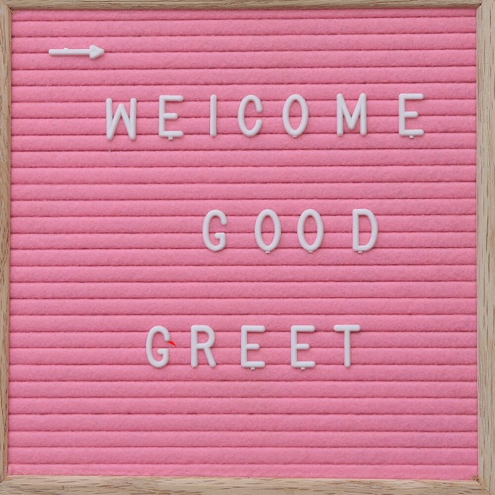 Funny Felt Letter Board Set Message Decor Felt Cloth Blackboard Oak Wood Board for Home Child Kid