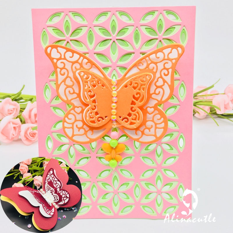 Die Cut Metal Cutting die butterfly 7pc layered lace butterfly Scrapbook Paper Craft Handmade Card Punch Art Cutter Die Cut