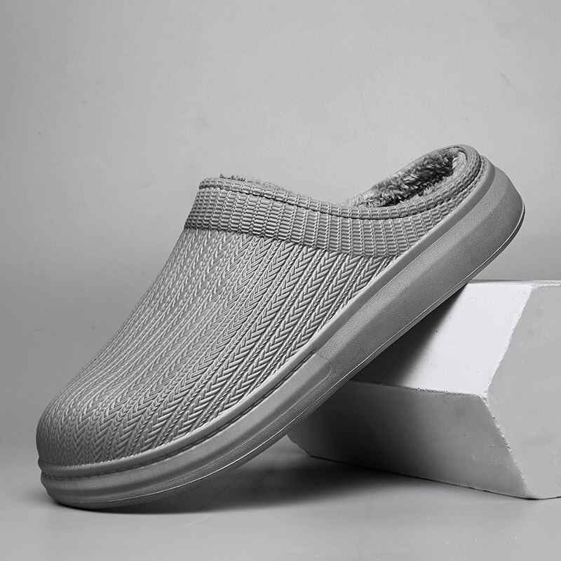 doux pantoufles maison chaussures pour hommes maison en peluche maison pantoufles garder au sandales hommes adulte pantoufle homme hiver chaussures fourrure pantoufles: Gray / 11