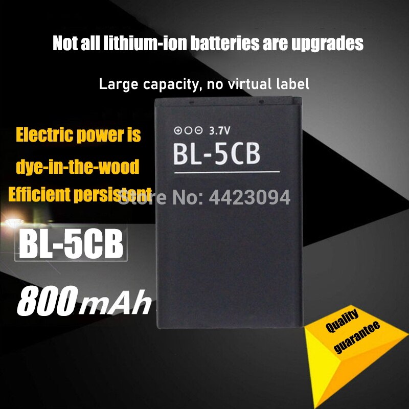 1-5PC de litio de la batería del teléfono BL-5CB BL5CB 3,7 V 800mAh batería BL 5CB para Nokia 3600, 3660, 6620, 6108, 3108, 2135 N91 1280