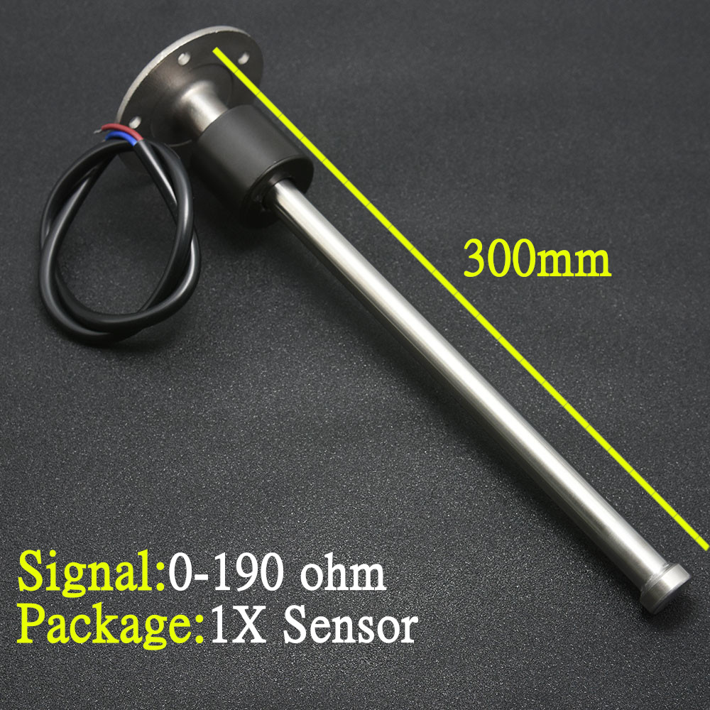 Stainless Steel Fuel Level Gauge Sensors Water level Sensor 300/250/200/150mm for 0-190ohm Marine Boat Fuel Gauges: 300mm 0-190ohm