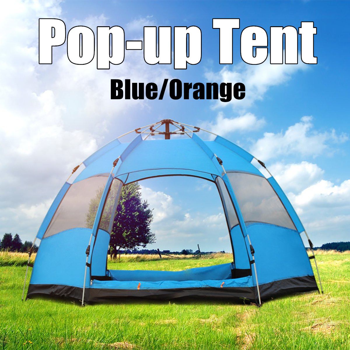 Automatic Camping Tent 5-8 Person Easy Setup Tent Outdoor Hiking Beach Tent Anti-UV Sun Protection Shelter with Storage Bag