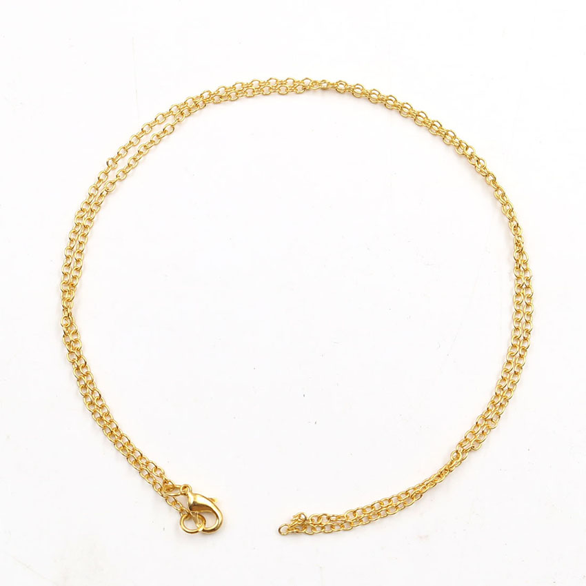10 pièces/lot Simple Style or/or Rose/argent/Bronze couleur 50 cm longueur collier chaîne femmes bijoux à breloques