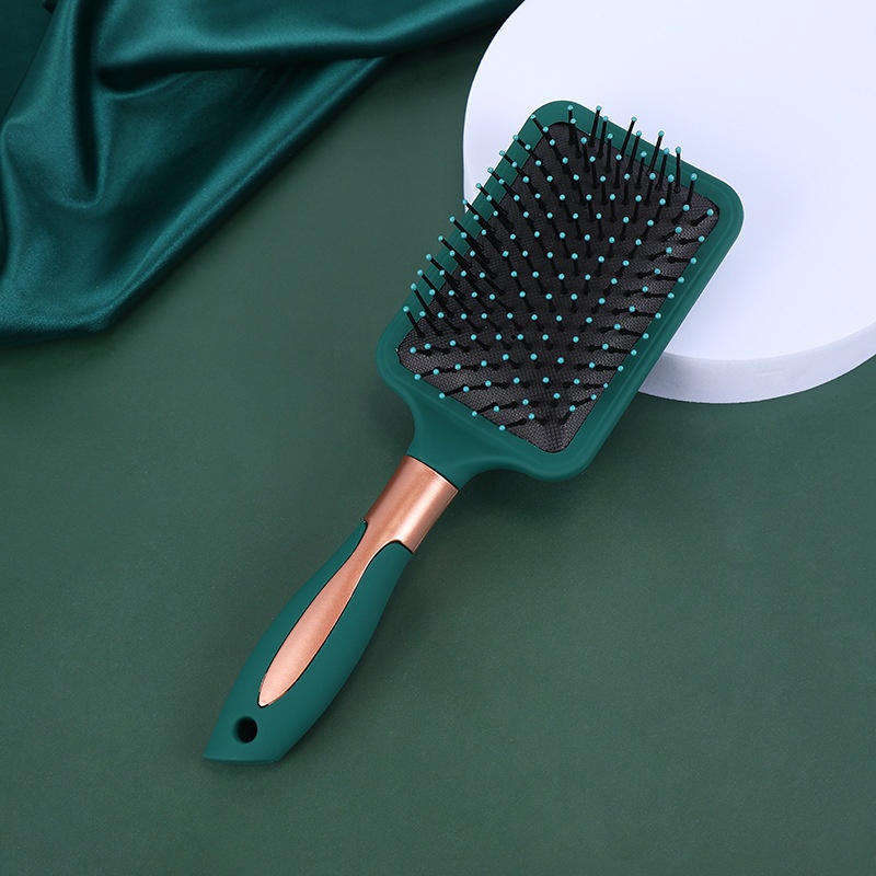 Barber Haar Bürste Anti Statische Massage Oval Kamm Mit Silikon Kissen Basis Entwirren Pinsel Runde Haar Pinsel Vent Haar Pinsel: green
