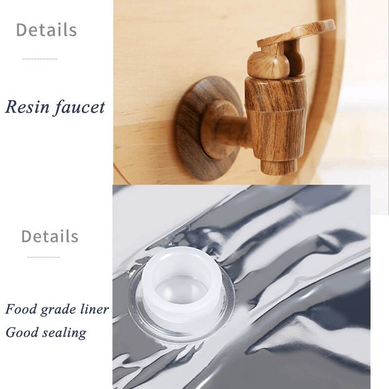 Barril de vino de madera, equipo de elaboración de cerveza de roble, Mini barril de cerveza casera, grifo para barril de cerveza, dispensador Para Ron Pot Whisky wine 1,5/3L