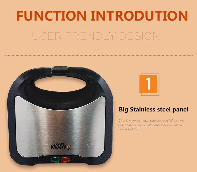 Europäischen Edelstahl Tafel Sandwich Hersteller Toaster Frühstück Maschine Gegrilltes Sandwich Maschine SZJ-1604
