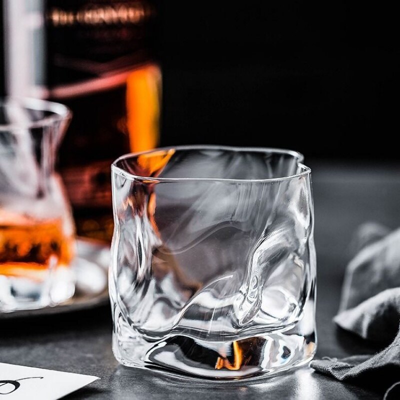 Set of 2 Crystal Whiskey Glasses for Drinking Bourbon Scotch Whisky Cocktails Cognac - Old Fashioned Cocktail Glass Tumblers