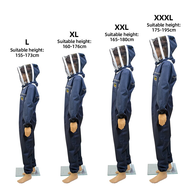 Beekeeping Gear Full Body Ventilated Beekeeping Suits Bee Suit with Self Supporting Fencing Veil Hood for Bee Farm Beekeeper