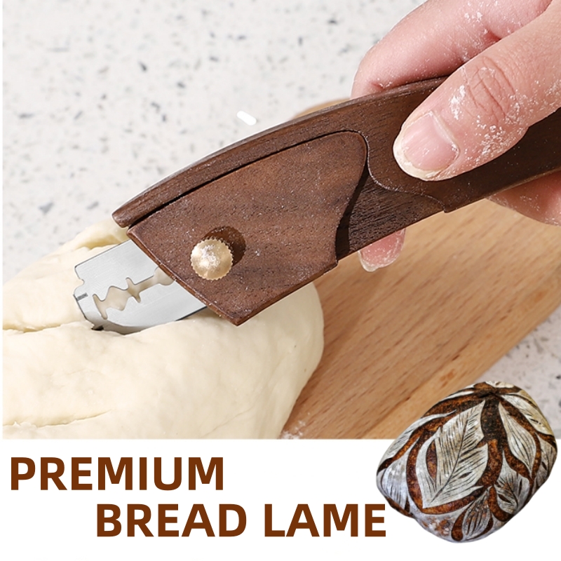 Herramienta de puntuación de masa de lame de pan de madera magnética, herramienta de puntuación de lame de levadura hecha a mano, herramienta de puntuación de pan, horneado de pan casero, doug