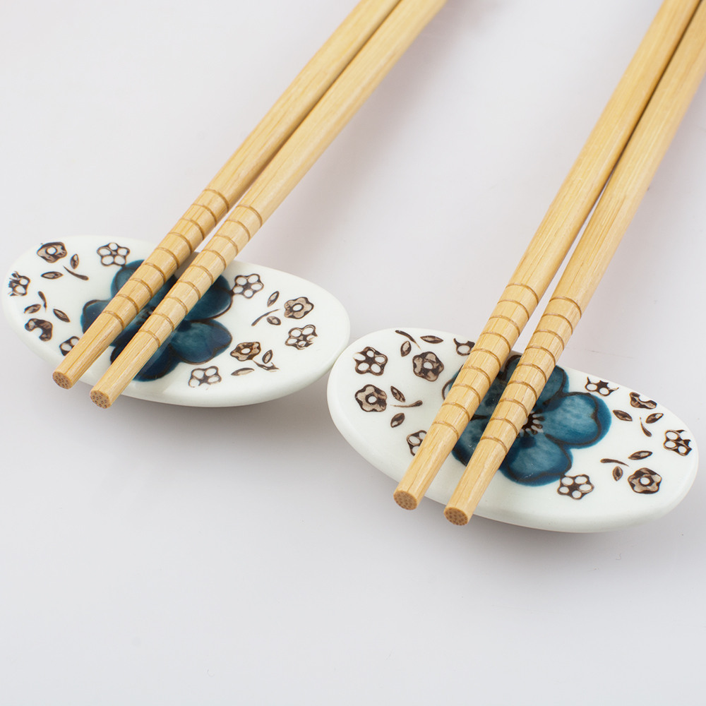 Japanese Tableware Set Ceramics Sushi Saucer Set for Two in Box Blue