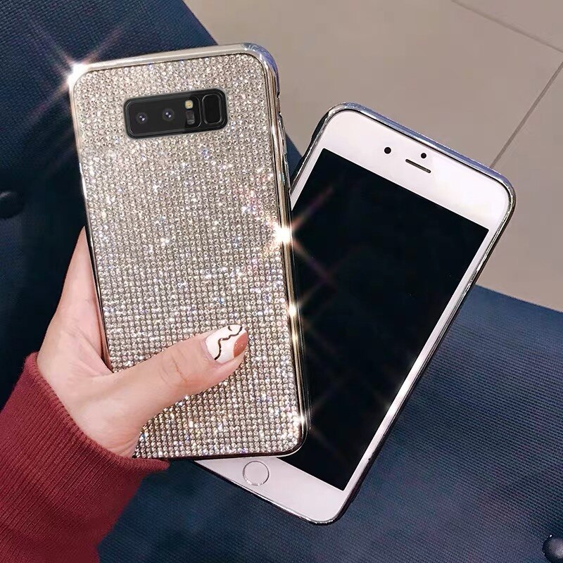 Bling Voller Diamanten Fall für Samsung S20 S10 Plus S10E Etui für Samsung S7 S7 rand S8 S9 Plus coque Weichen Strass Funda