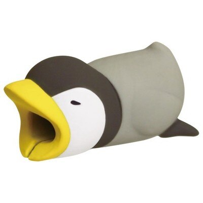 Cable Winder Cute Animal Bite Cable Protector for Cable Chompers Organizer Bites Doll Model Holder Cable Winder: Penguins