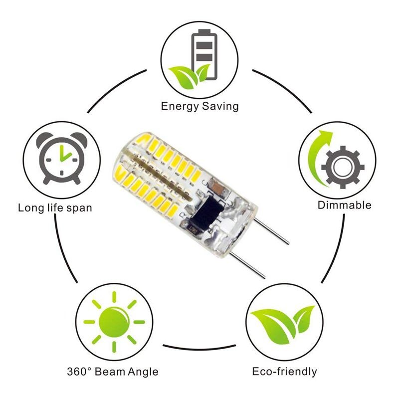 G8 LED Bulbs, Dimmable 110V 3W Warm White 3000K, 64 X 3014 SMD Energy Saving Light Bulbs (20W Halogen G8 Led Bulb Equivalent) fo