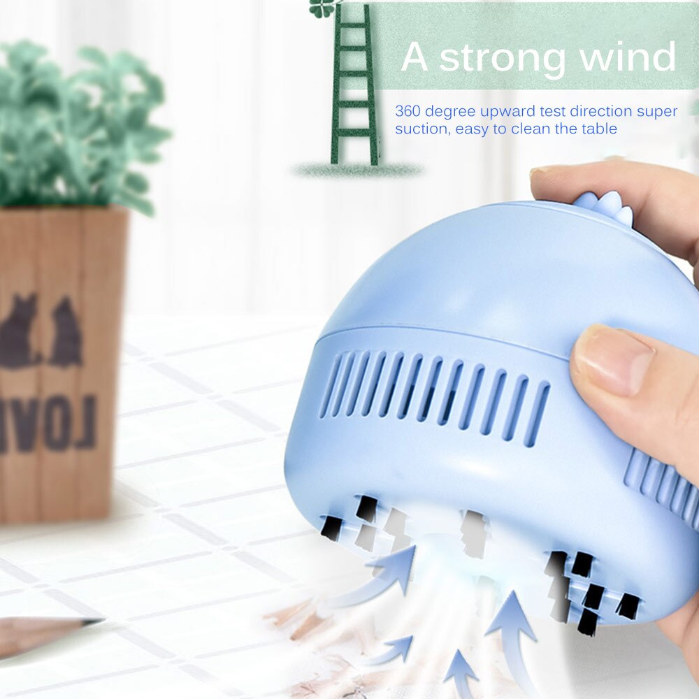 Cartoon Cute Multifunctional Robot Vacuum Cleaner Rechargeable Smart Home Office Desk Cleaner Cute And Practical Mini Portable