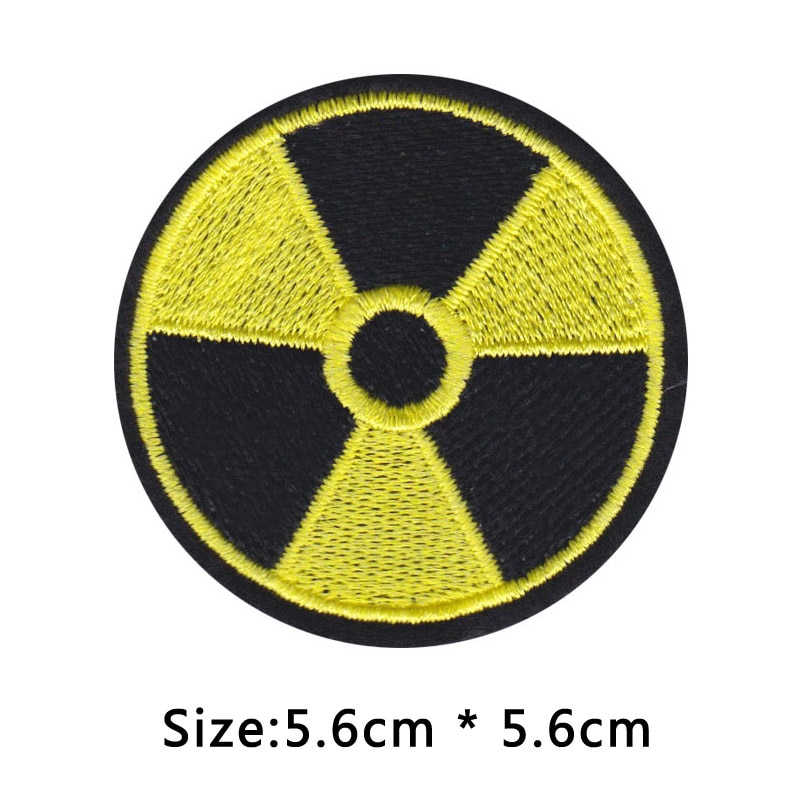 Yellow Nuclear Radiation Danger patch Iron On Embroidered Clothes Patches For Clothing DIY Badges Stickers Garment