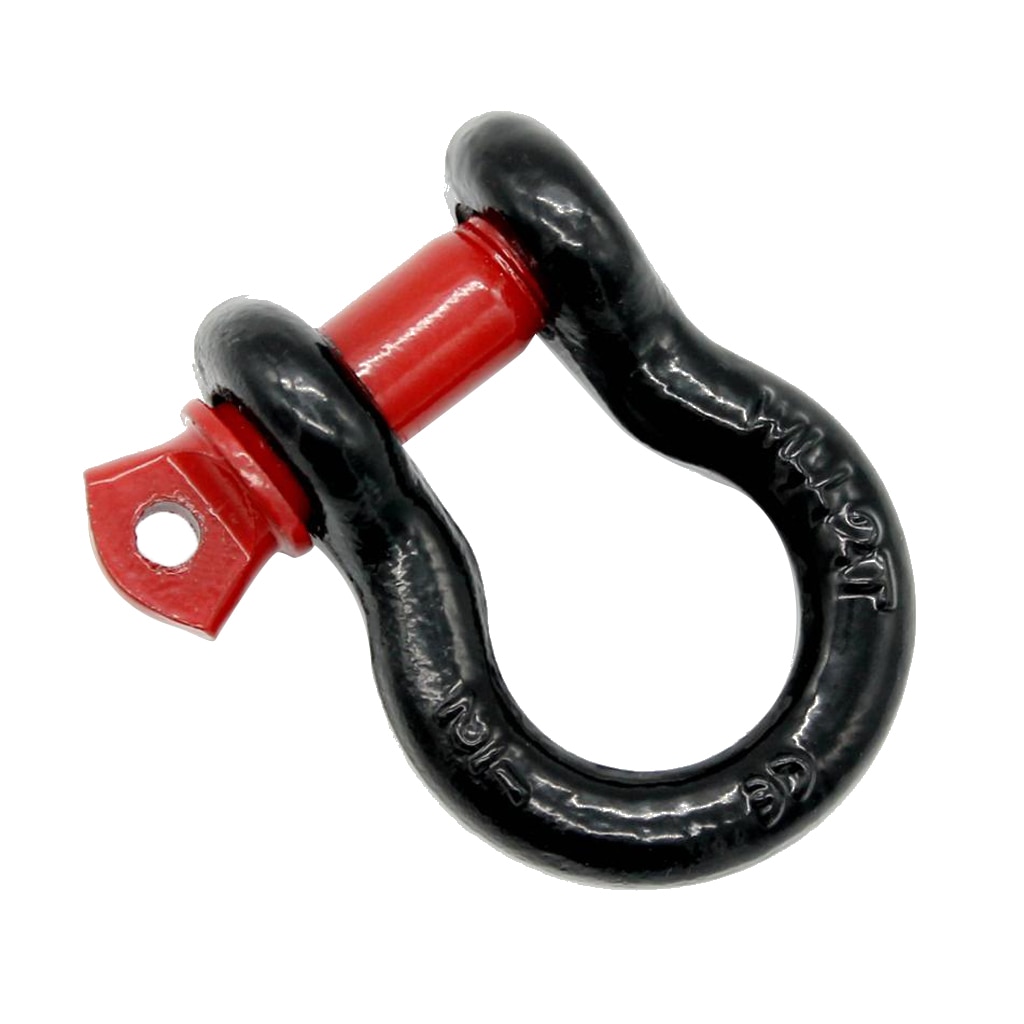 Crochet de remorque pour voitures universelles | 3/4 "2 tonnes, crochet de remorque à anneaux en D, manille à nœud, rouge noir