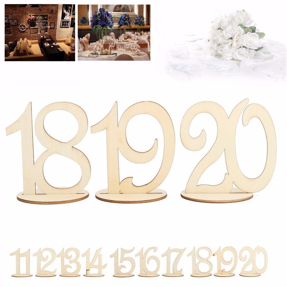 10 Uds. De tarjetas de números para mesa, adorno de madera para de boda, artesanía, decoración del hogar, embalaje de cartón de madera contrachapada