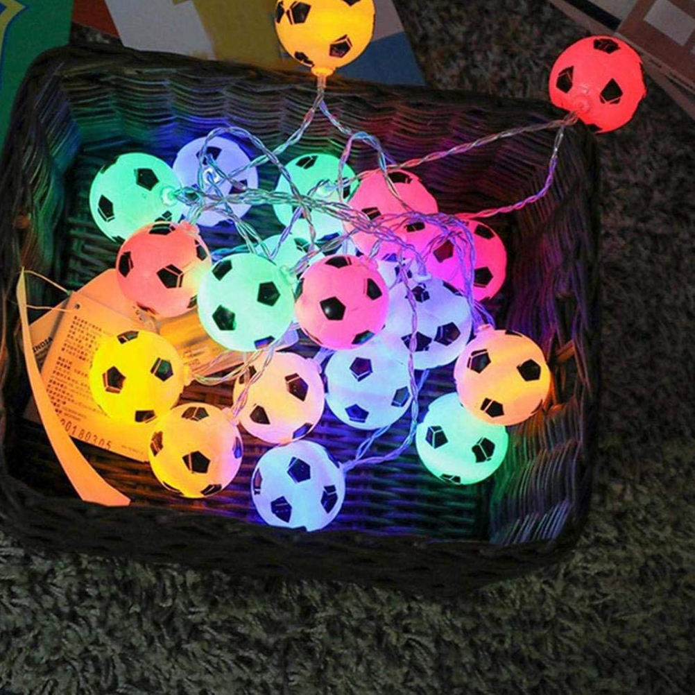 FußBall-Lichterkette, Feen-LED-Lampe, Dekor, dekorative FußBall-Fußbälle, Weihnachten