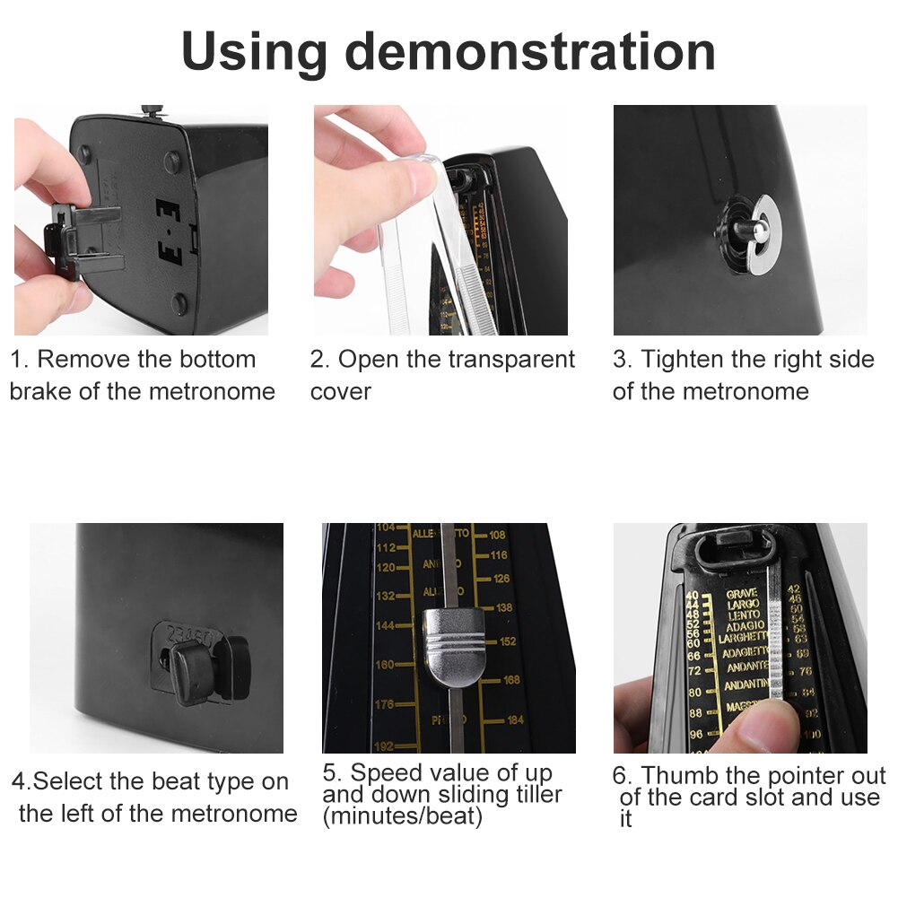 -Retro Piano Mechanical Metronome Antique Metronome Pendulum Mecanico Wood Color For Universal Piano Guitar Violin Musical