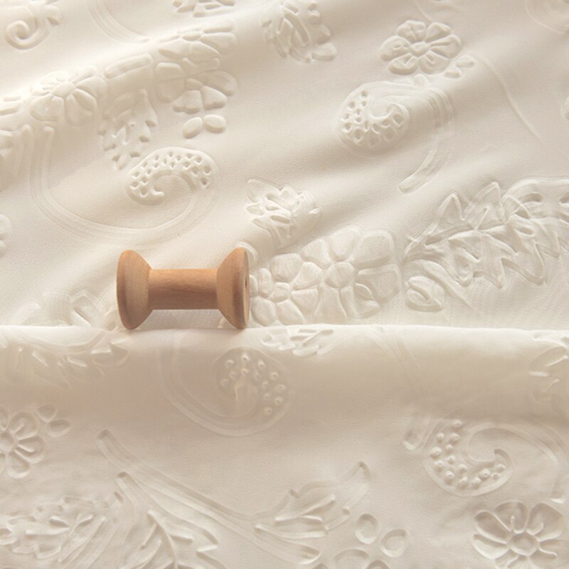 Rijst wit driedimensionale relief elastische chiffon stof diy stof