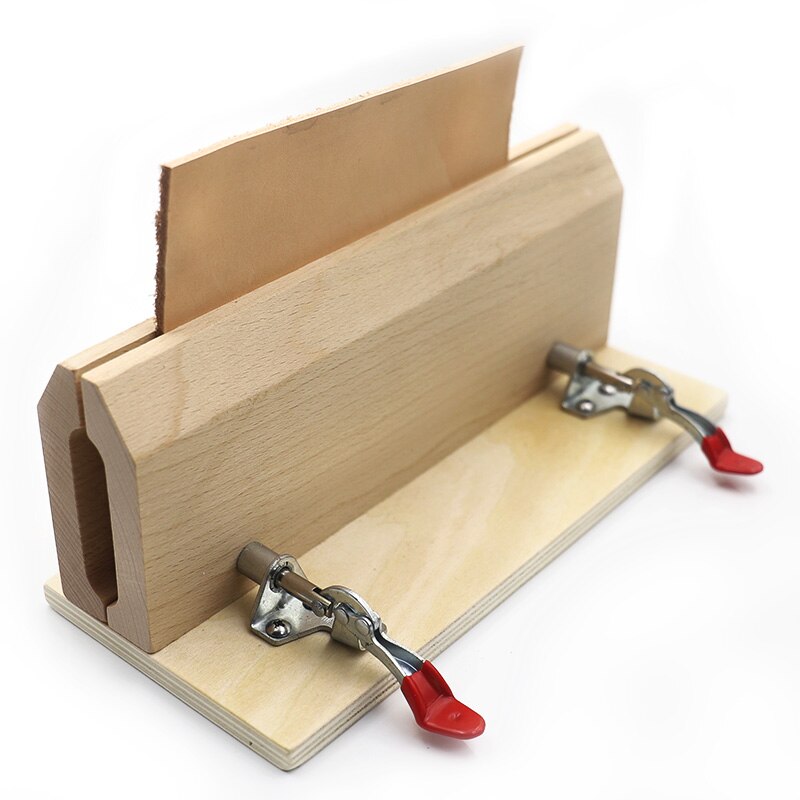 QJH-Herramienta de costura de cuero de caballo cosido a mano, abrazadera de poni para mesa, bricolaje, herramienta de barre de madera de haya