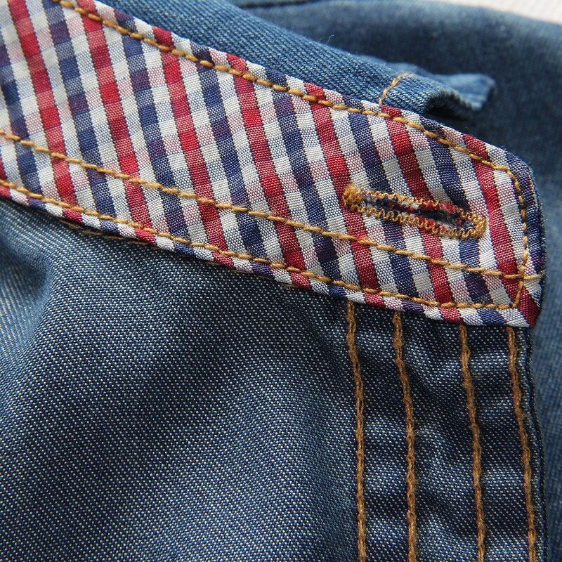 Männer Hemden China Größe Sommer lässig schlank passen langarm Baumwolle Männlichen Denim Hemd Taste hoch