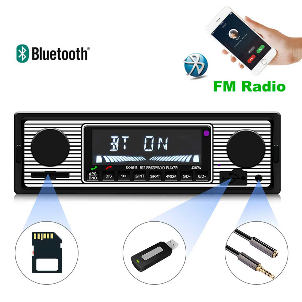 Atuo Usb Fm Retro Radio Klassieke Auto Radio Speler Bluetooth Stereo Voertuig Retro Autoradio Bluetooth MP3 Speler