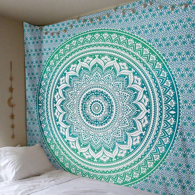 Indien Mandala Wandteppich Hängen Macrame Wand Tuch Wandteppiche Psychedelic Nacht Sky Mond Wandteppich Teppich
