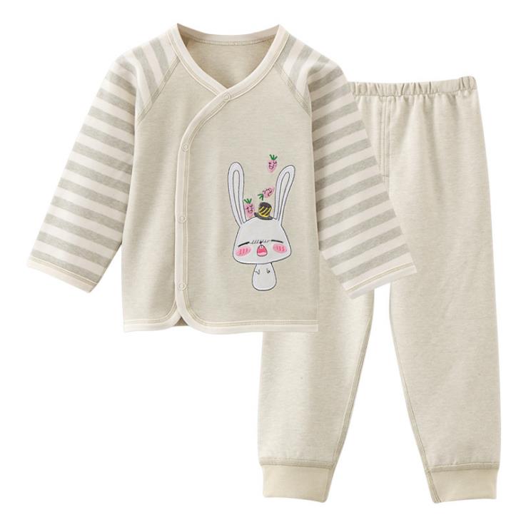 Pijamas bonitos de primavera y otoño para bebé, conjunto de ropa interior de algodón para bebé.: Gris / 9 meses