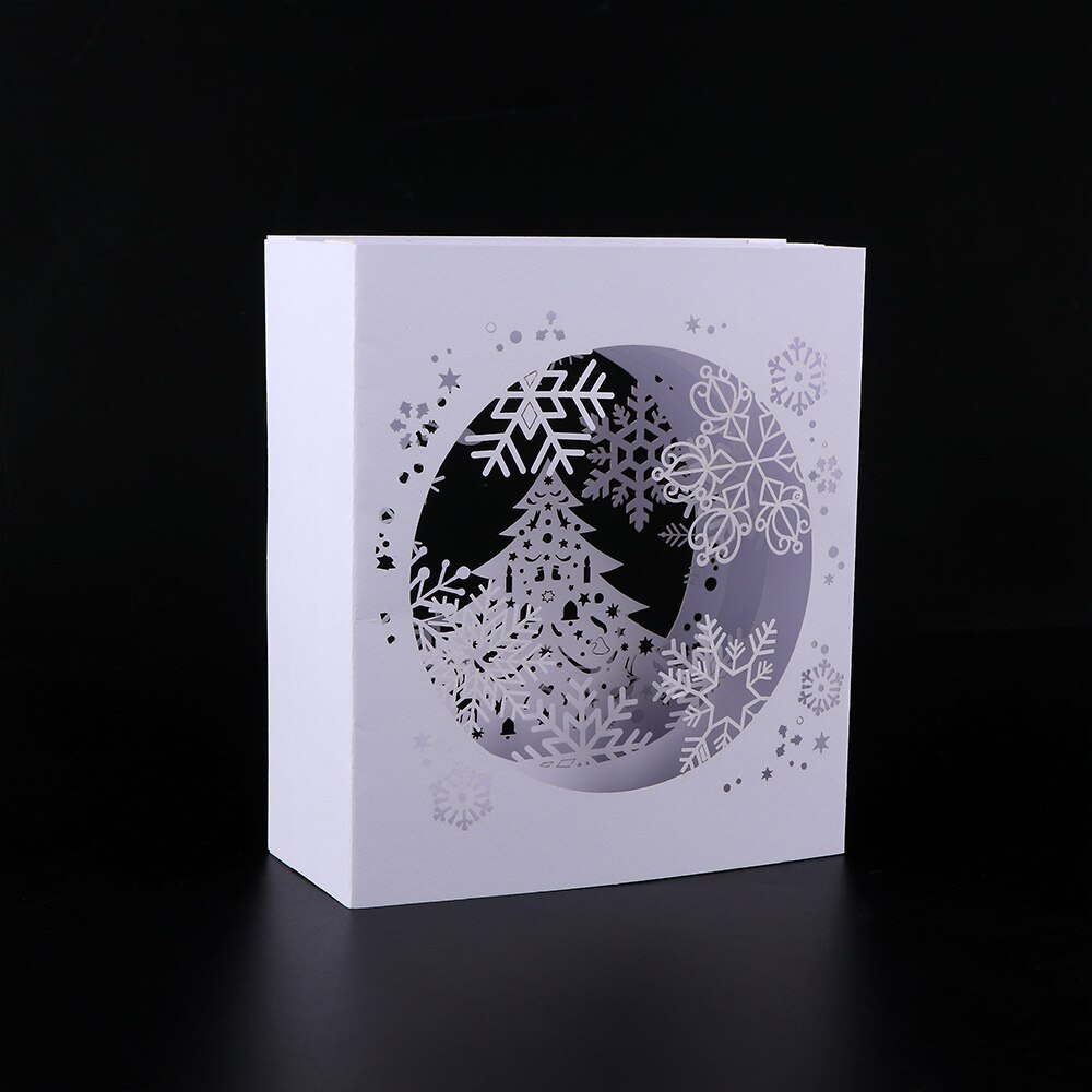 1 Pcs Handmade 3D Tree Box Snowflake Christmas Greeting Card Card Wedding Invitation Paper Card