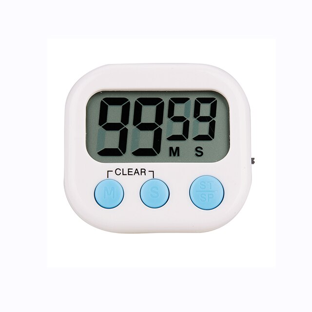 Minuteur de cuisine numérique à gros chiffres, alarme puissante, support magnétique avec grand écran lcd pour la cuisine, la pâtisserie, le sport et les jeux: Blanc