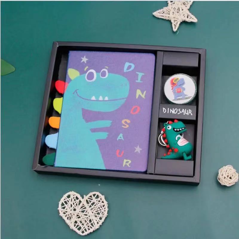 Cartoon little dinosaur hand ledger set color page note notepad color diary student birthday graduation: B