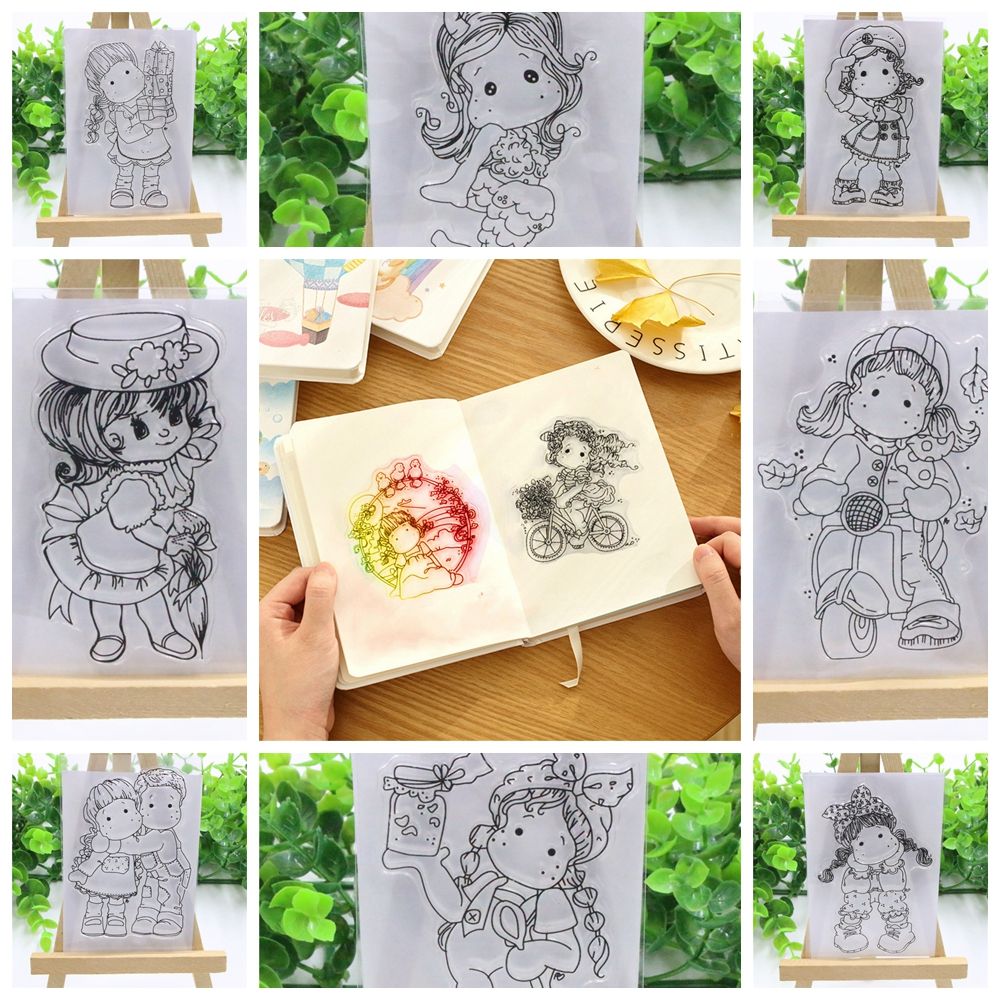 Meisjes Transparant Clear Siliconen Stempel/Seal Voor Diy Scrapbooking Fotoalbum Decoratieve Papieren Kaart Ambachten Handgemaakte Cadeau