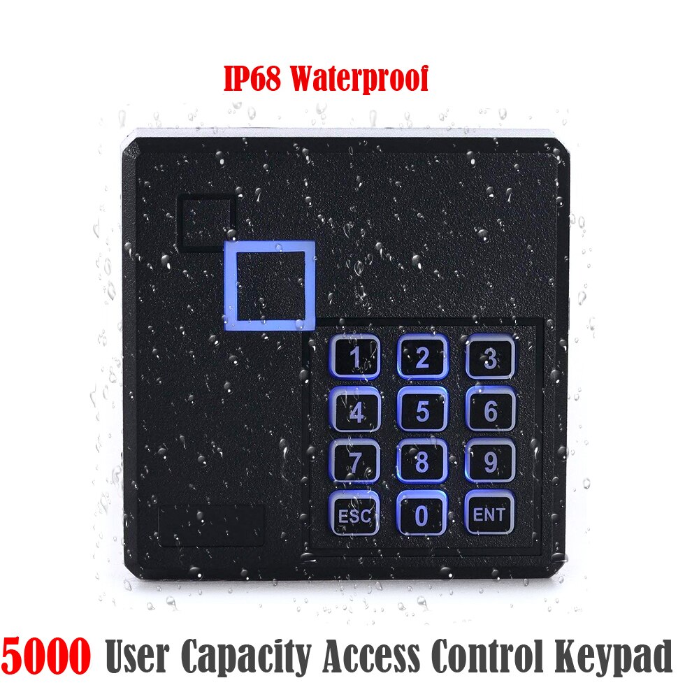 5000 User IP68 Waterproof Access Control Keypad Outdoor RFID Access Controller Touch Door Opener System EM4100 125KHz Key Card