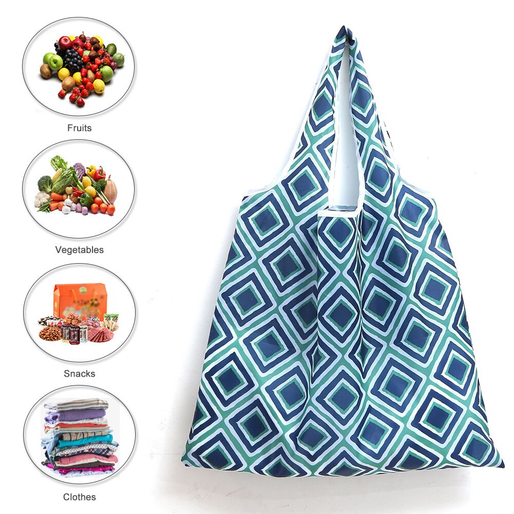 Reusable Eco-Friendly Grocery Foldable Shopping Bags Women Large Size Premium Slight Duty Folding Tote Bag With Handle