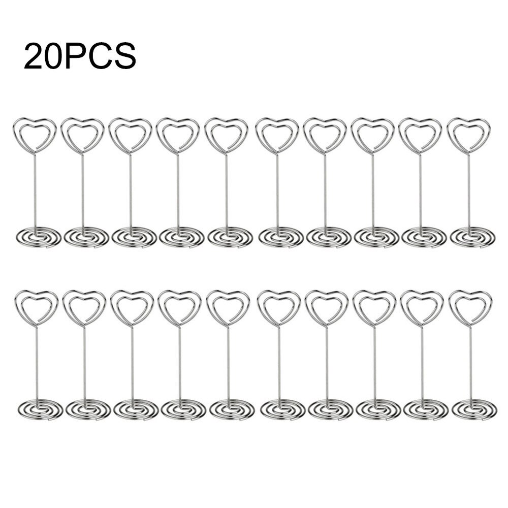 10 Pcs Goldene Schmetterling Herz Form Schreibtisch Notizen Ordner Herz Form Clips Hochzeit Gefälligkeiten Platz-kartenhalter Tisch Foto Clips: 20pc heart