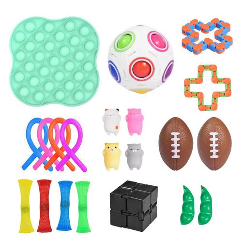 22 pacote de brinquedo sensorial fidget conjunto estresse autismo ansiedade alívio brinquedos para crianças adultos menina crianças sensoriais alívio do estresse brinquedos: B