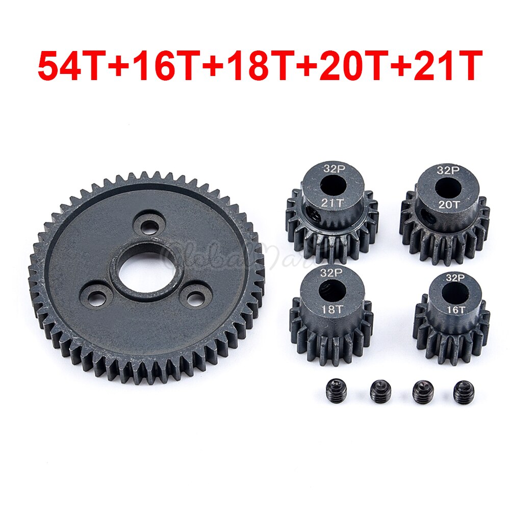 Metalen Staal 54T 0.8 32 Pitch 3956 Tandwiel En 15T 17T 19T Gears Gear Sets voor Traxxas Slash 4X4 4WD 2WD Vxl Rally Vxl Stempel: 54T 16T 18T 20T 21T