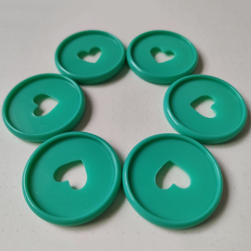 Bloc-notes avec trou en forme de champignon, 6 pièces, reliure à disque, boucle d'anneau, disque en plastique à feuilles mobiles, bouton de bobine pour Scrapbook: green 35mm