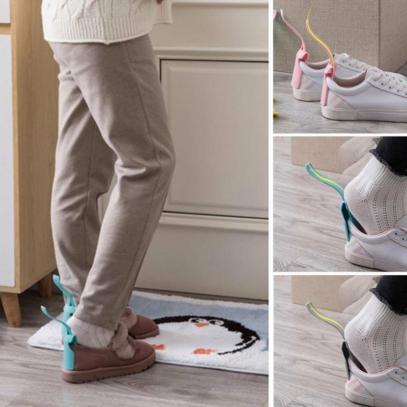 Cuerno de zapato Unisex, ayuda para perezosos, fácil de poner y quitar, herramienta de ayuda antideslizante, elevador de zapatos, 1 ud.