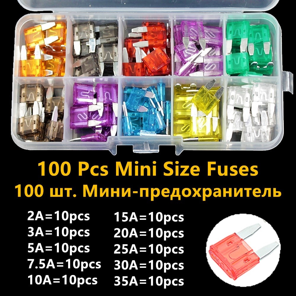 Mittel Mini Auto Auto Sicherungen 2A/3A/5A/7,5 A/10A/15A/20A/25A/30A/35A Ampere Mit Lagerung fallen Sortiment Klinge Sicherung einstellen Bausatz