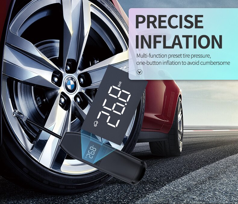 Portable Mini Rechargeable Car Air Compressor 12V 150PSI Car Air Tyre Pump Inflator Pump for Car Bicycle Motorcycle Balls