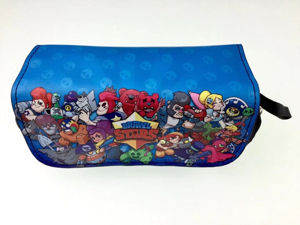 Cartoon double pencil case zipper buckle student pencil stationery box coin purse: A10